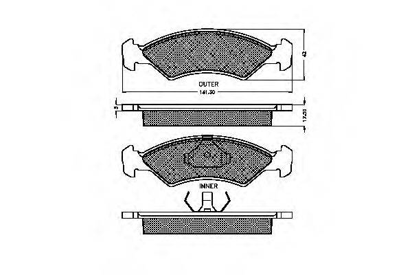 FORD 6132471 Комплект гальмівних колодок, дискове гальмо
