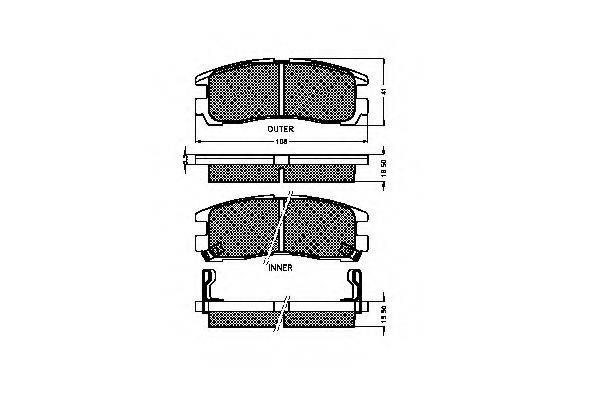 MITSUBISHI MB 407 659 Комплект гальмівних колодок, дискове гальмо