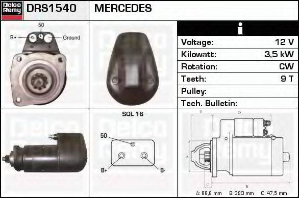 DELCO REMY DRS1540