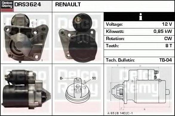 DELCO REMY DRS3624