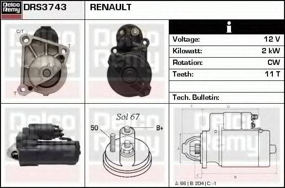 DELCO REMY DRS3743