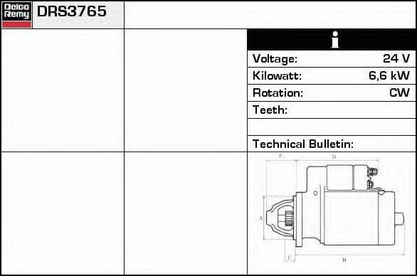 DELCO REMY DRS3765