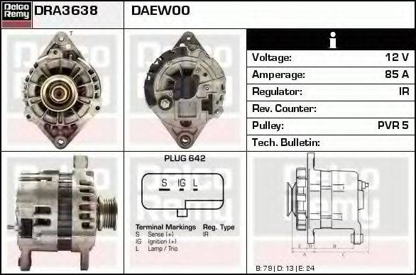DELCO REMY DRA3638N