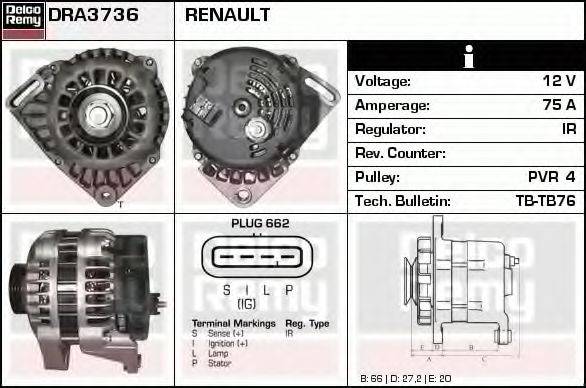 DELCO REMY DRA3736