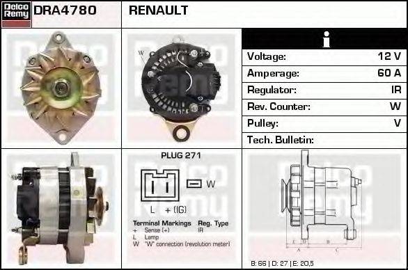 RENAULT 541521 Генератор