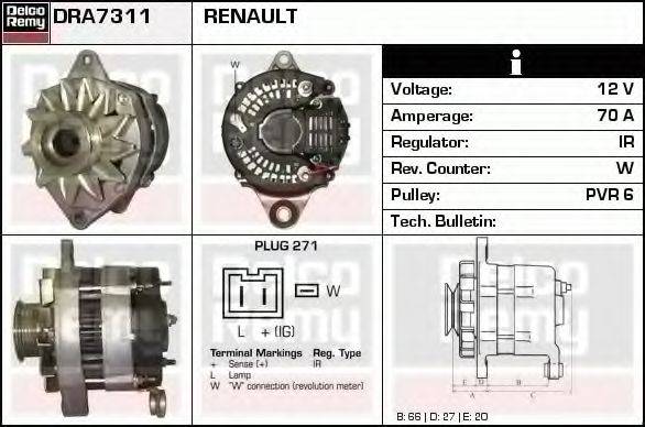 DELCO REMY DRA7311