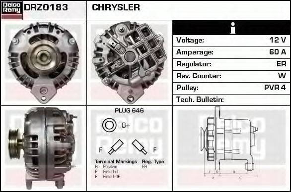 CHRYSLER 5213541 Генератор