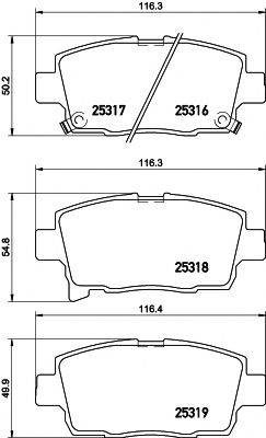 PAGID 25317 Комплект гальмівних колодок, дискове гальмо