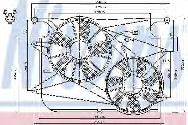 OPEL 96 829 535 Вентилятор, охолодження двигуна