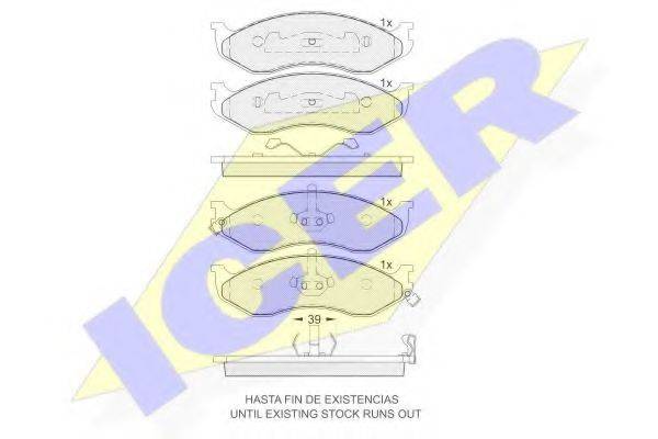 ICER 24186 Комплект гальмівних колодок, дискове гальмо