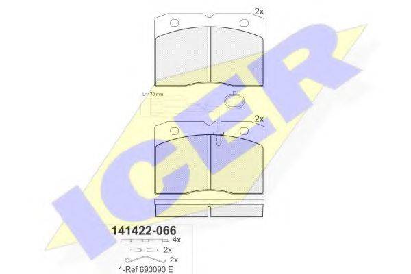 ICER 29140 Комплект гальмівних колодок, дискове гальмо