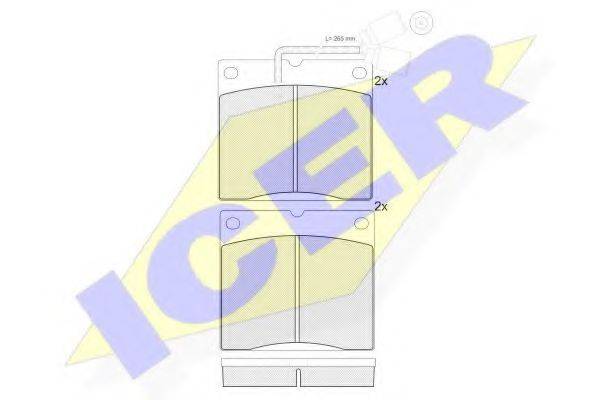 ICER 29064 Комплект гальмівних колодок, дискове гальмо