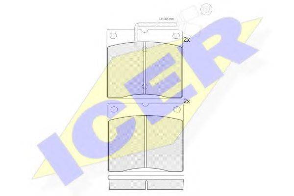 ICER 29066 Комплект гальмівних колодок, дискове гальмо