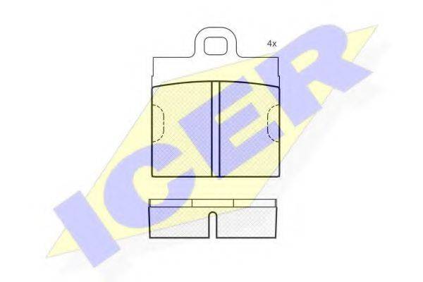 ICER 20070 Комплект гальмівних колодок, дискове гальмо
