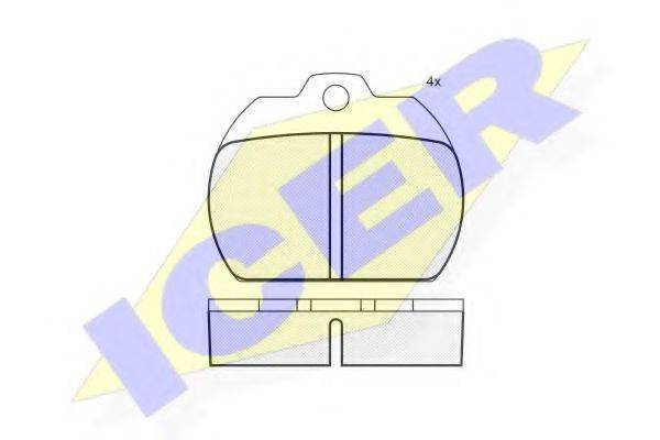 ICER 20286 Комплект гальмівних колодок, дискове гальмо