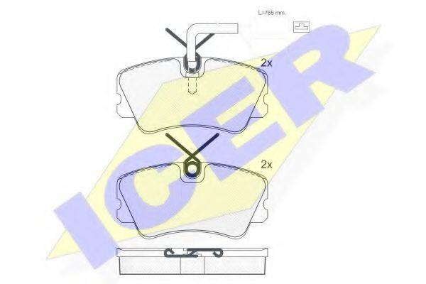 ICER 21165 Комплект гальмівних колодок, дискове гальмо