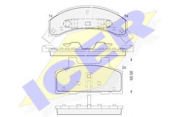 ICER 24771 Комплект гальмівних колодок, дискове гальмо