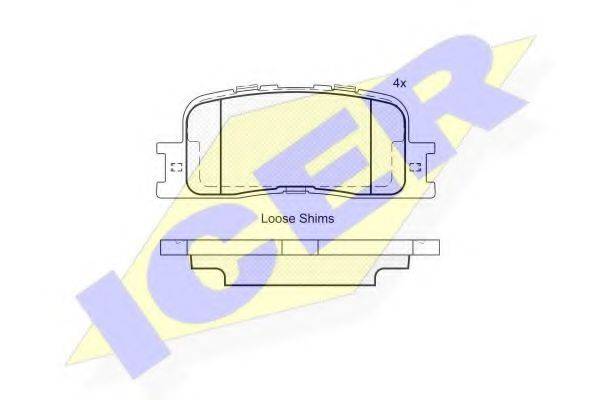 ICER 23702 Комплект гальмівних колодок, дискове гальмо
