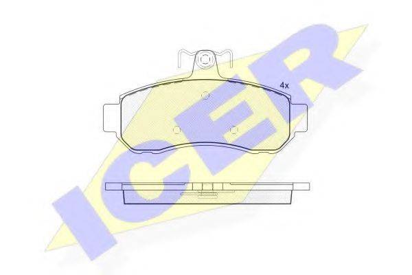 ICER 22063 Комплект гальмівних колодок, дискове гальмо