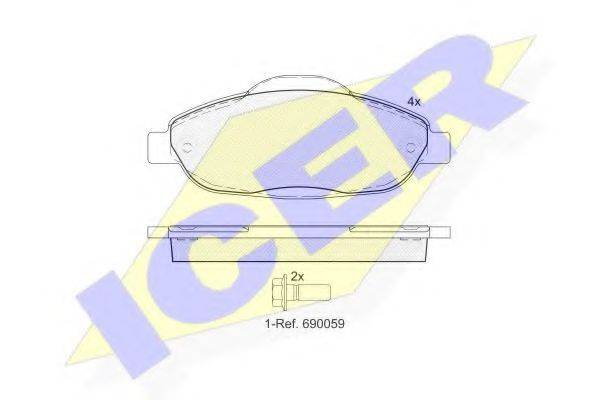 ICER 24660 Комплект гальмівних колодок, дискове гальмо