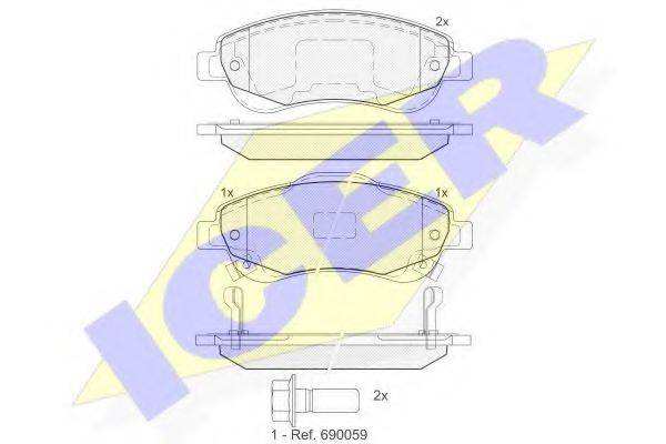 ICER 24639 Комплект гальмівних колодок, дискове гальмо