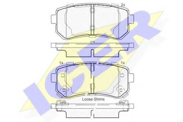 ICER 25677 Комплект гальмівних колодок, дискове гальмо