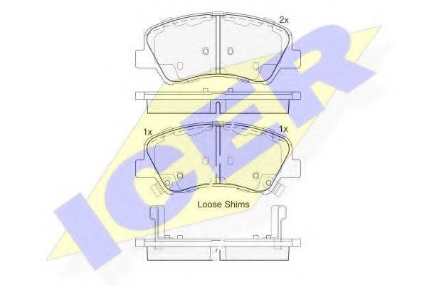 ICER 22229 Комплект гальмівних колодок, дискове гальмо