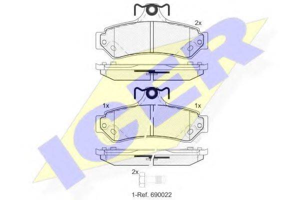 ICER 25601 Комплект гальмівних колодок, дискове гальмо