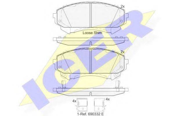 ICER 24941 Комплект гальмівних колодок, дискове гальмо