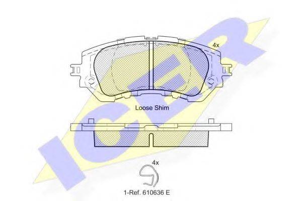ICER 25823 Комплект гальмівних колодок, дискове гальмо