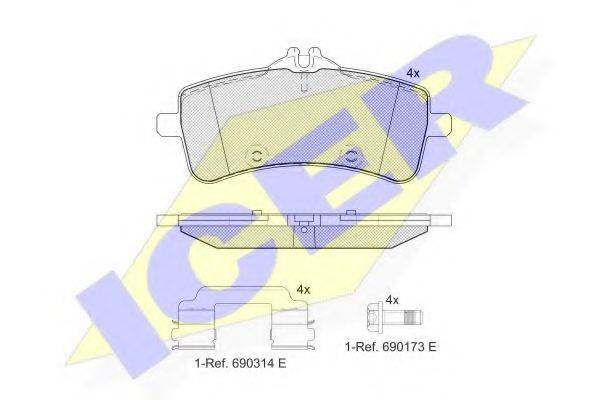 ICER 25587 Комплект гальмівних колодок, дискове гальмо