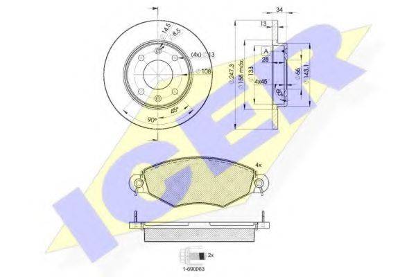 REMSA 643.02 Комплект гальм, дисковий гальмівний механізм
