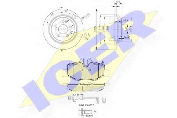 REMSA 1110.00 Комплект гальм, дисковий гальмівний механізм