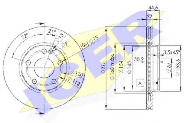 LUCAS DF4393 гальмівний диск