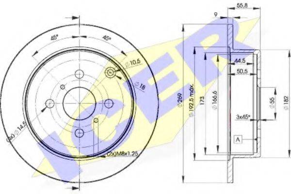 LUCAS ENGINE DRIVE DF4335 гальмівний диск