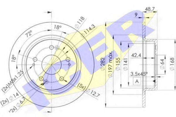 LUCAS ENGINE DRIVE DF4982 гальмівний диск
