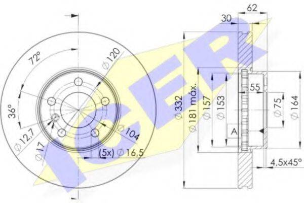 LUCAS DF4852S гальмівний диск