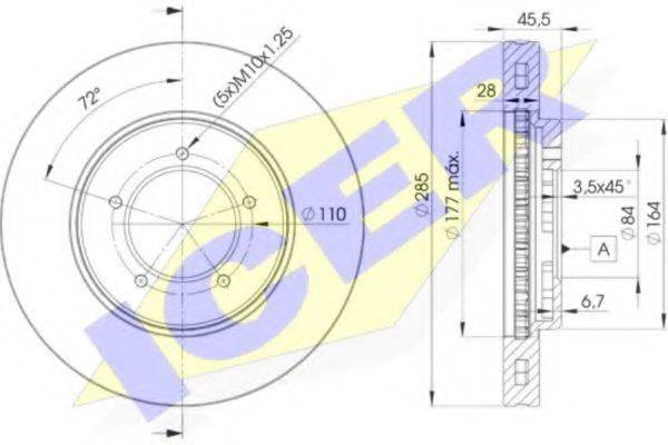 LUCAS CAV DF4347 гальмівний диск