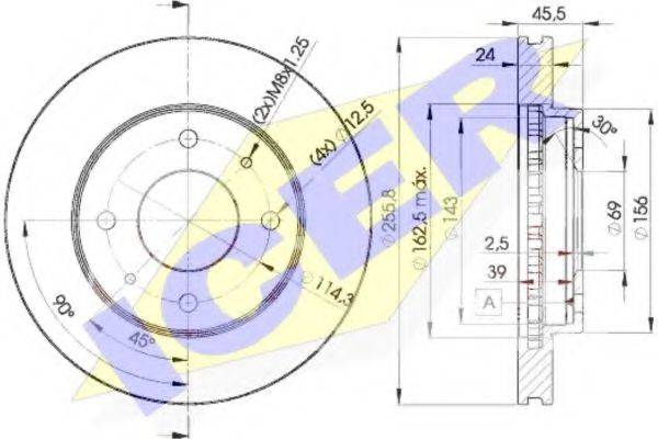 LUCAS ENGINE DRIVE DF1443 гальмівний диск