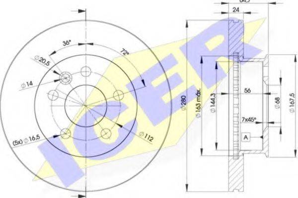 LUCAS ENGINE DRIVE DF1596 гальмівний диск