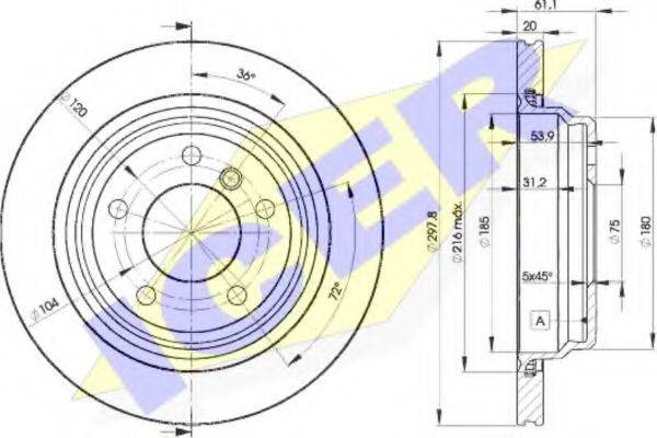 LUCAS ENGINE DRIVE DF2783 гальмівний диск