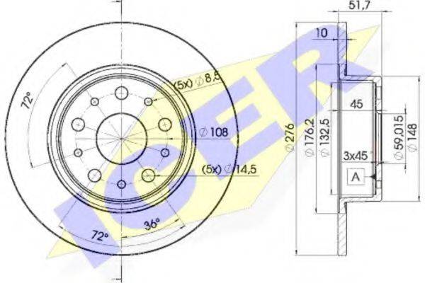 LUCAS CAV DF2762 гальмівний диск