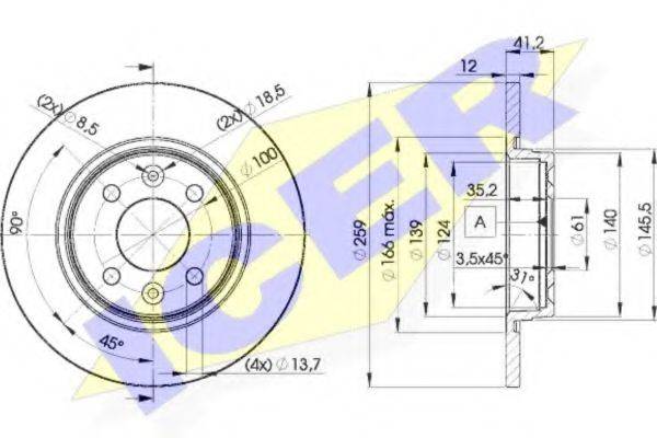 LUCAS ENGINE DRIVE DF4381 гальмівний диск