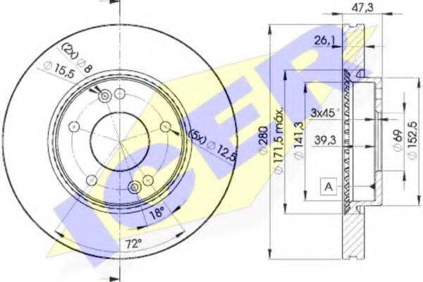 LUCAS ENGINE DRIVE DF4283 гальмівний диск
