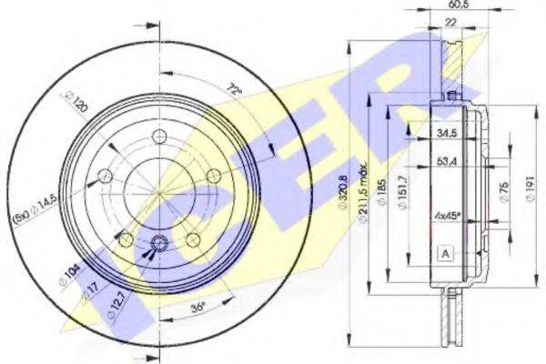 LUCAS ENGINE DRIVE DF4212 гальмівний диск