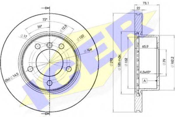 LUCAS ENGINE DRIVE DF4449 гальмівний диск