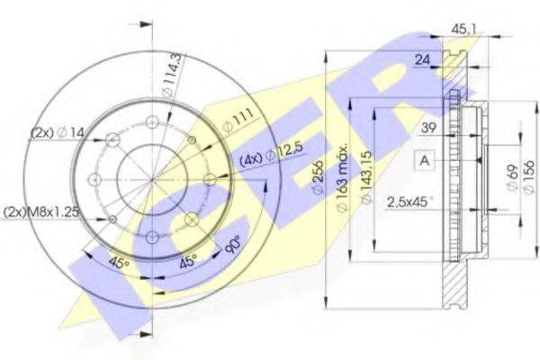 LUCAS CAV DF4032 гальмівний диск