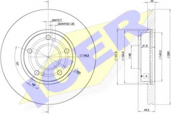 LUCAS DIESEL DF2574 гальмівний диск