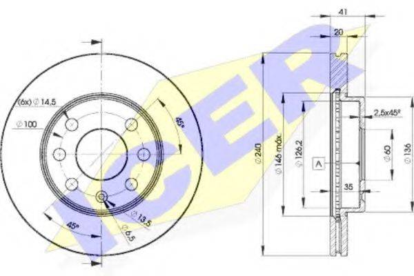 LUCAS ENGINE DRIVE DF4236 гальмівний диск