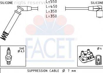 FACET 49674 Комплект дротів запалювання